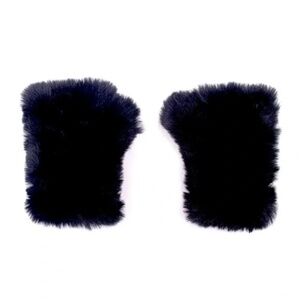 Plain Faux Fur Fingerless Winter Gloves